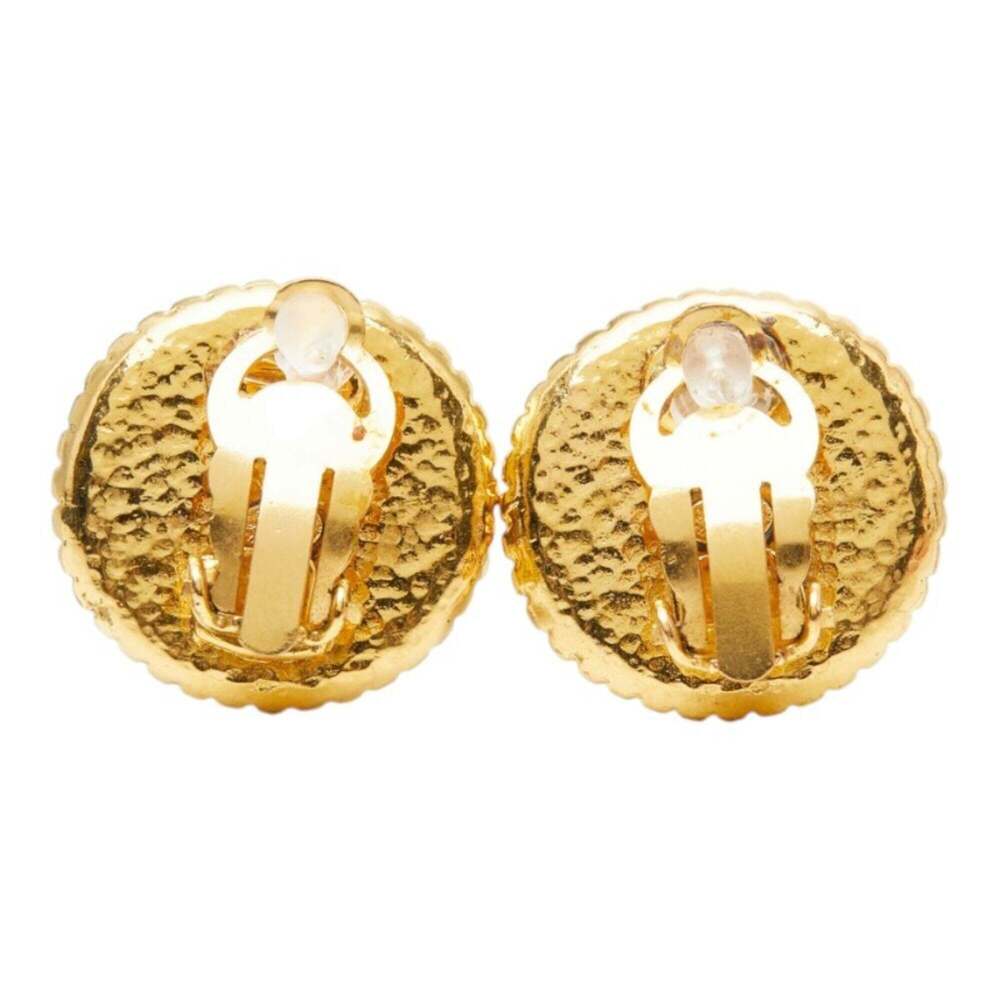 CHANEL Vintage Gold Logo Earrings - Picture 2 of 5